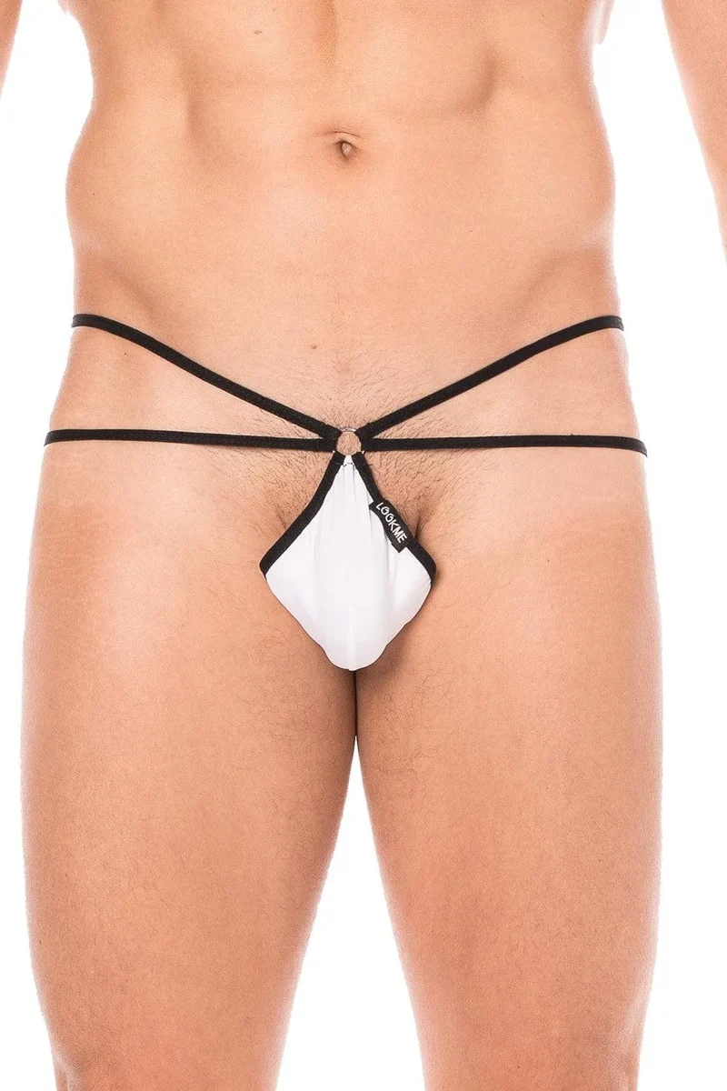 string homme ficelle blanc très échancré poche goutte mini sexy confortable polyamide elasthanne sensation luxe séduisant