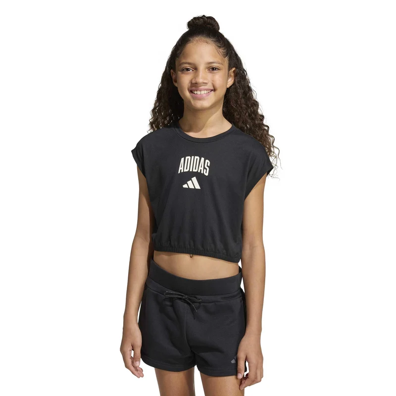 Seasonal College Typography T-Shirt Jr- Black