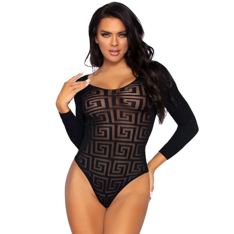justaucorps transparent opaque mosaïque maille extensible élégant féminin sensuel boutons pression entrejambe taille unique adaptable silhouette sublimée soirée intime