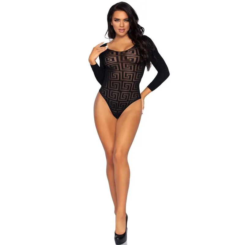 justaucorps transparent opaque mosaïque maille extensible élégant féminin sensuel boutons pression entrejambe taille unique adaptable silhouette sublimée soirée intime