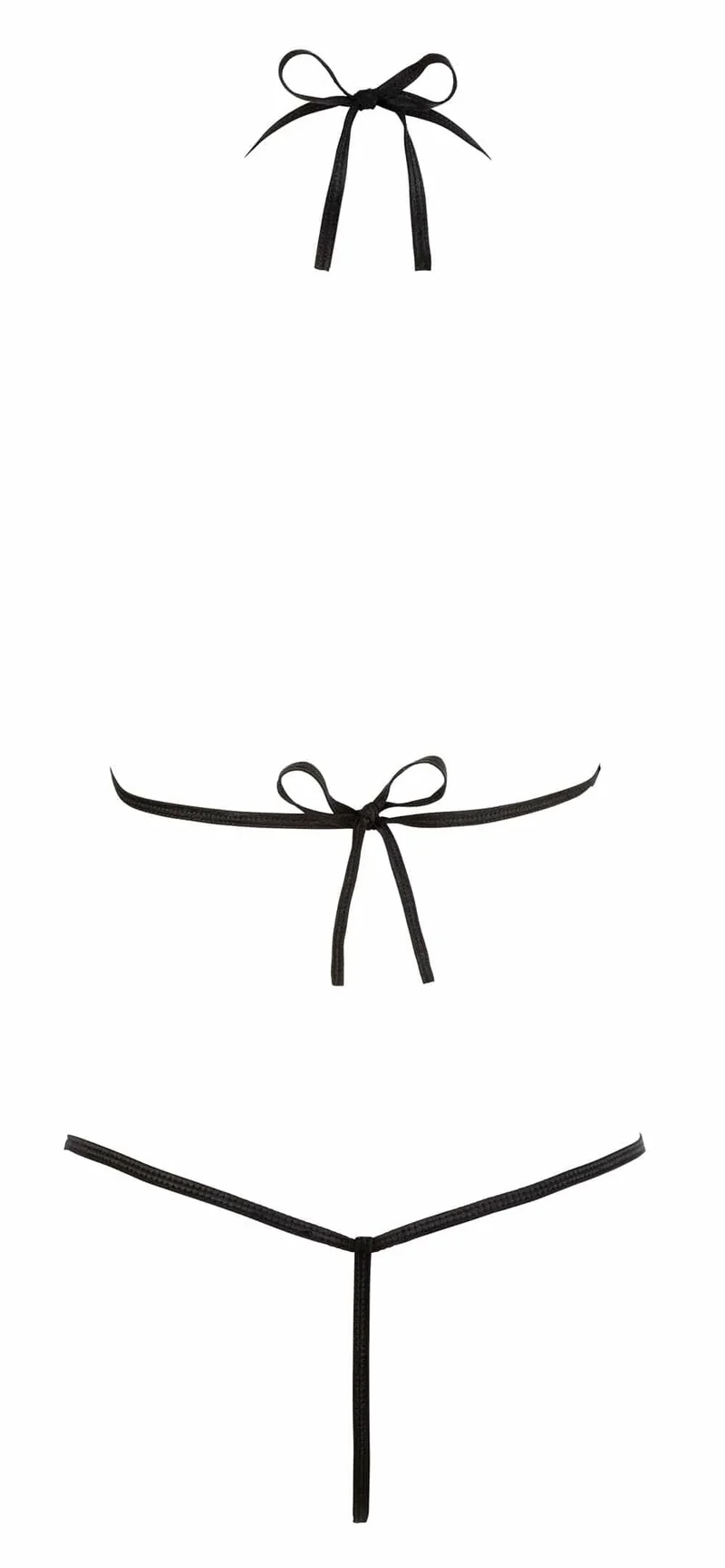 Body dentelle florale noire col V profond entrejambe attache nouage bijoux strass décolleté nombril string polyamide élasthanne sexy Cottelli