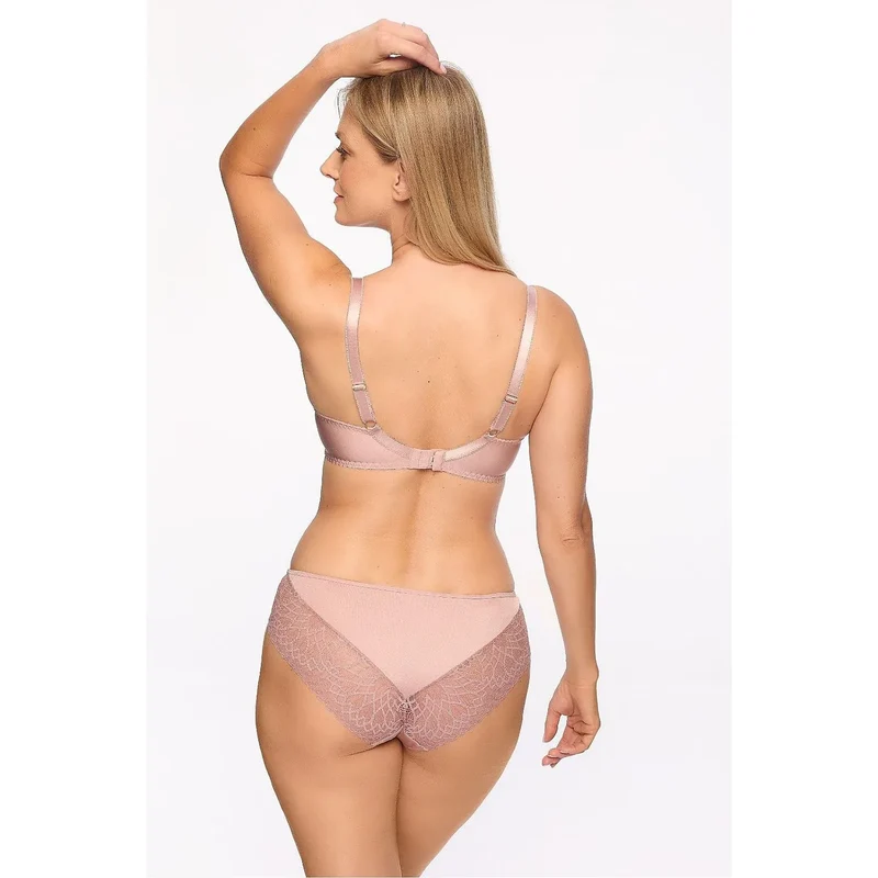 soutien gorge semi rigide dentelle florale maintien confortable sexy quotidien coton bretelles réglables demi bonnets baleines ornement rose pâle sensuel
