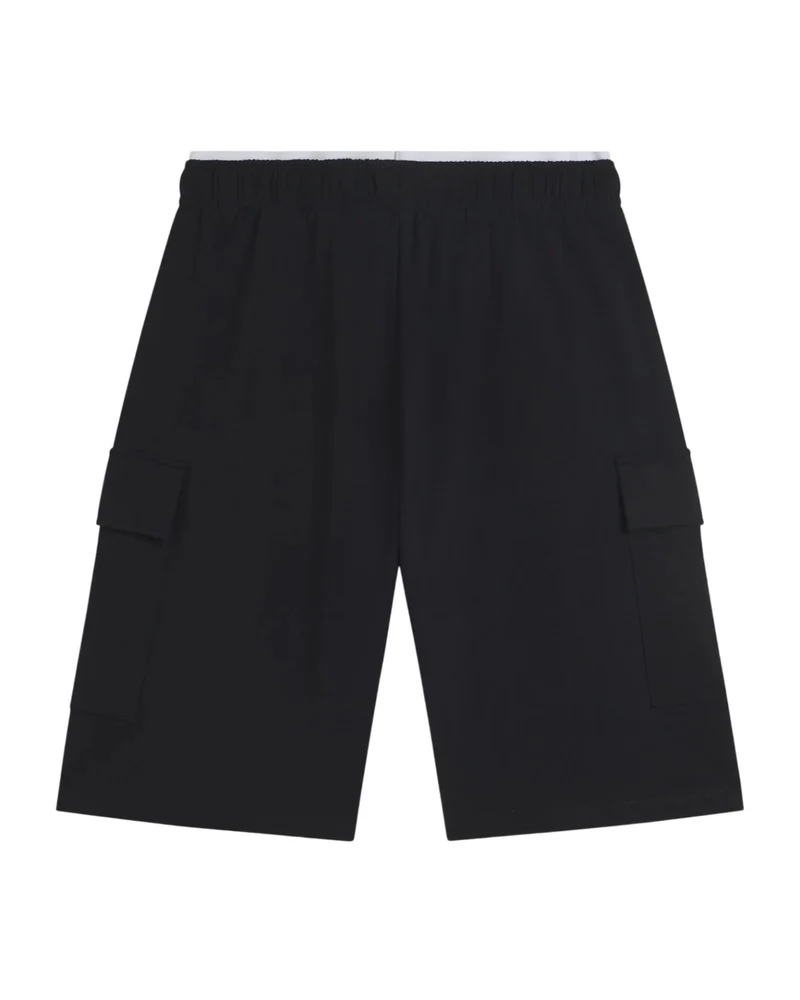 Pantaloncini Wide Leg Stile Cargo - Nero / Bianco