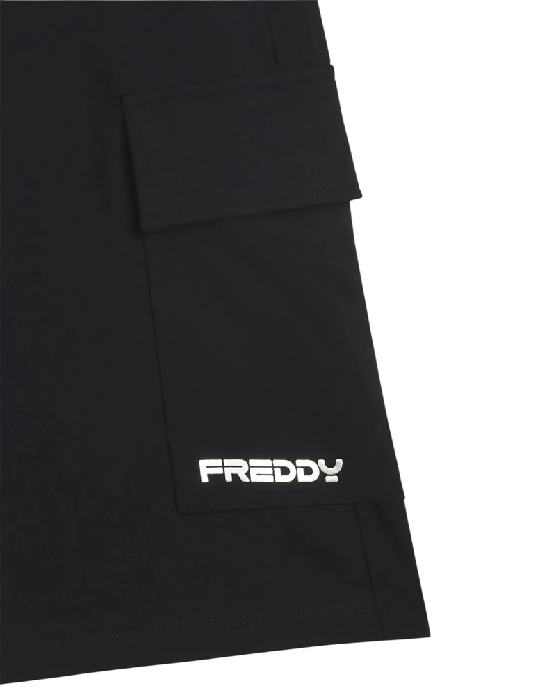 Pantaloncini Wide Leg Stile Cargo - Nero / Bianco