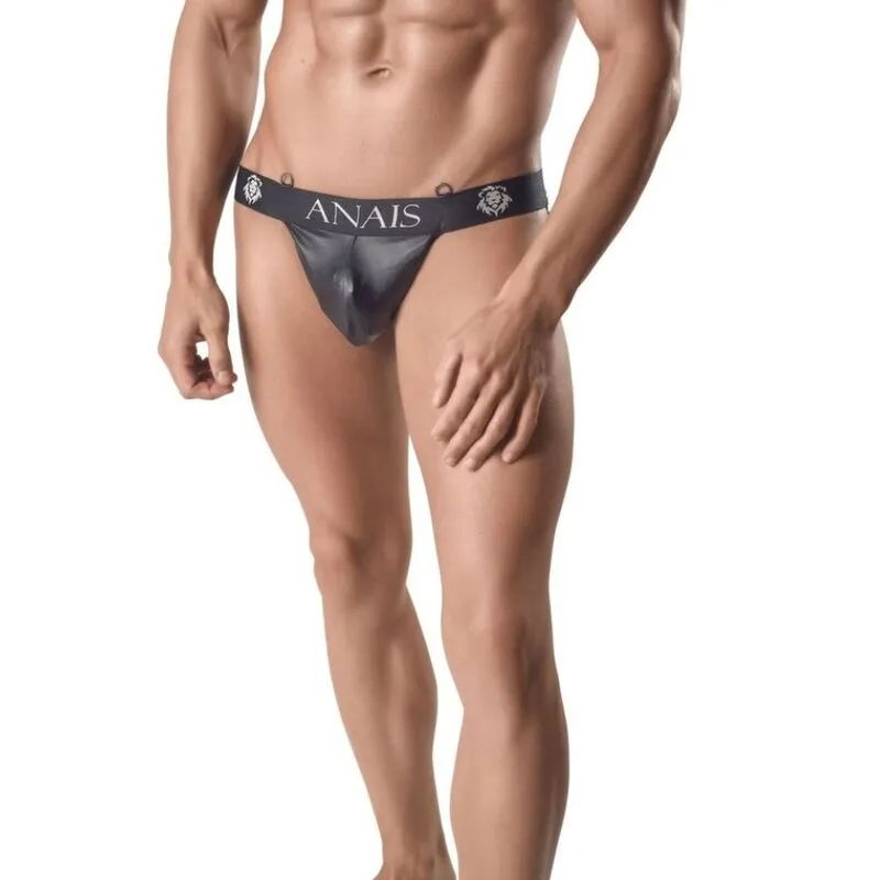 suspensoir masculin simili cuir noir séduisant audacieux ajustement parfait élastique confortable maintien soutien sexy érotique européen haute qualité ANAIS