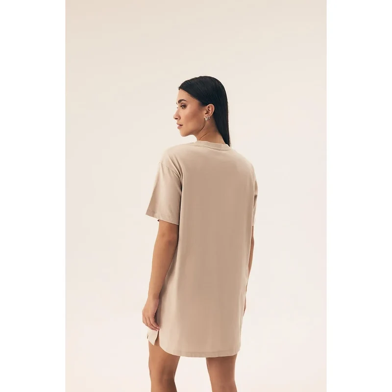 chemise nuit érotique Henderson soie satinée exceptionnelle toucher velouté coupe ample manches courtes décolleté arrondi fentes latérales longueur genou