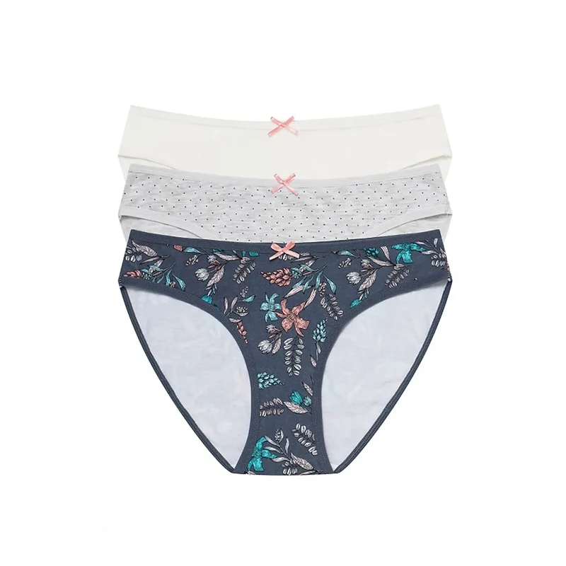 Conjunto de bragas clásicas mujeres corte tradicional cintura elástica diseño floral colorido comfort diario ropa interior femenina