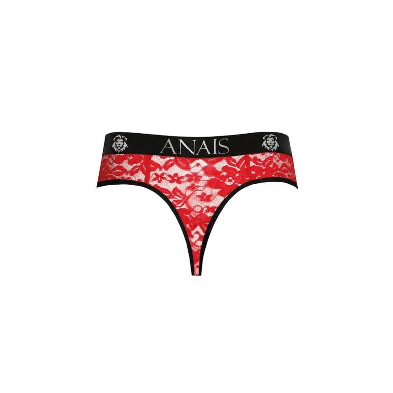 string homme dentelle rouge imprimé fleuri confortable élégant séduction raffiné silhouette ajusté souplesse élastique intimité romantique