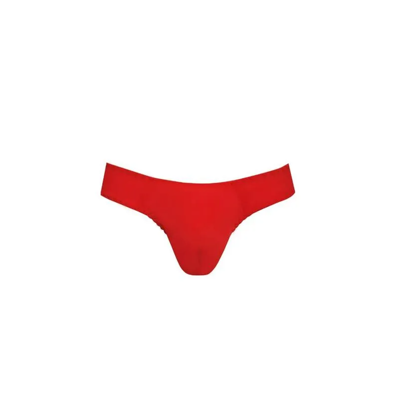 string homme microfibre rouge noir confortable sexy extensible doux maintien élastique sophistiqué élégant européen tailles S M L XL