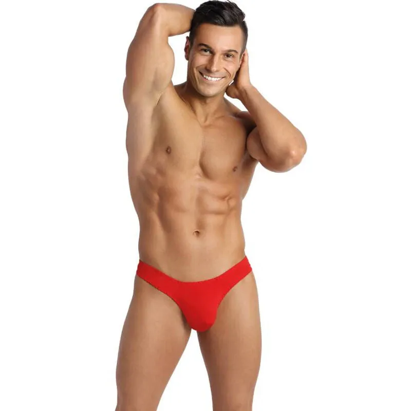 string homme microfibre rouge noir confortable sexy extensible doux maintien élastique sophistiqué élégant européen tailles S M L XL