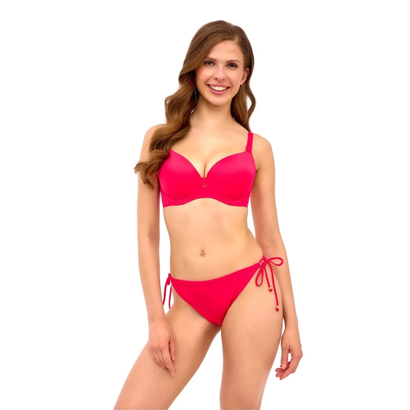soutien gorge nageur corail vibrant rembourré bonnets maintien bretelles ajustables métal décoratif confortable élastique élégant séduisant