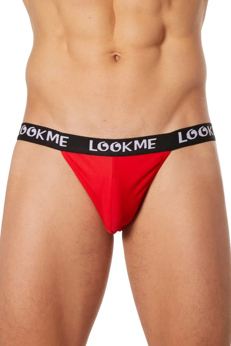 Slip Rouge Échancré Confort Urbain Moderne Séduisant Large Bande Élastique Noire Logo Maintien Polyamide Élasthanne Extensible Lingerie Raffiné
