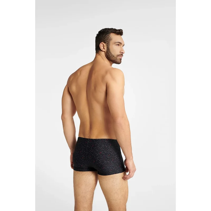 Boxer homme motif entrelacé confortable élastique taille ajustée sexy polyvalent noir rouge blanc coton polyester élasthanne