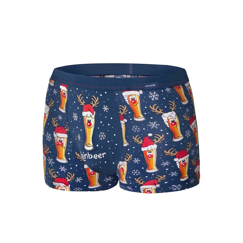 Boxer homme design festif humoristique Noel Cornette Reinbeer caleçon coton élasthanne taille ajustée maintien confort