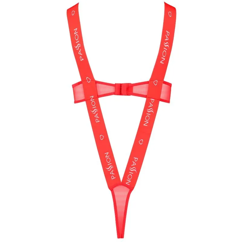 Passion Kyoka Teddy rouge sexy lingerie élastique seins nus taille S M polyester élasthanne polyamide audacieux confortable résistant boîte européen