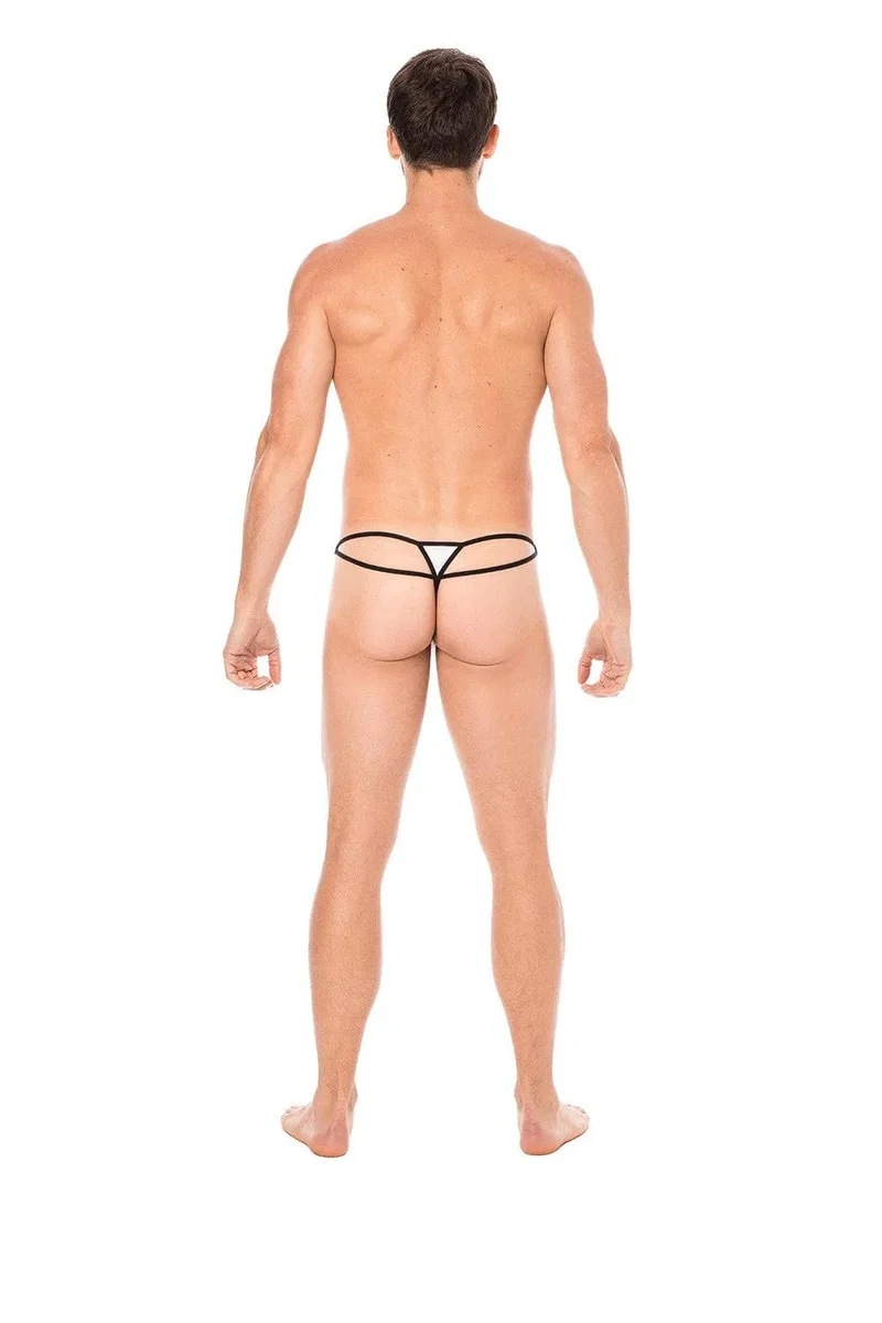 string ficelle homme mini blanc séduisant confortable doux maintien poche goutte multiples ficelles polyamide élasthanne sensuel séducteur