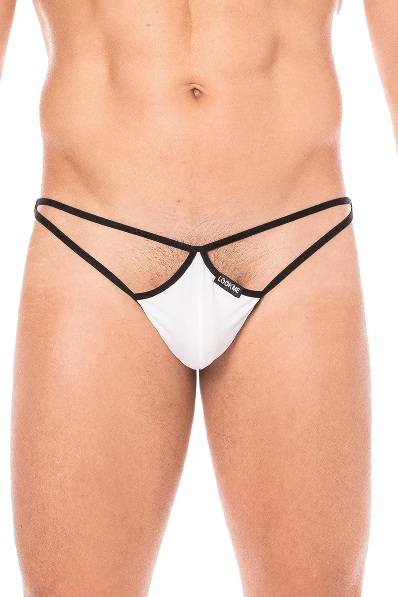 string ficelle homme mini blanc séduisant confortable doux maintien poche goutte multiples ficelles polyamide élasthanne sensuel séducteur