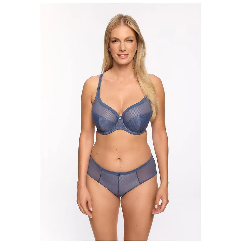 Lingerie sexy Gaia semi-soft model 208171 soutien-gorge armatures culotte coupe couvrante maille transparente confort quotidien occasion spéciale