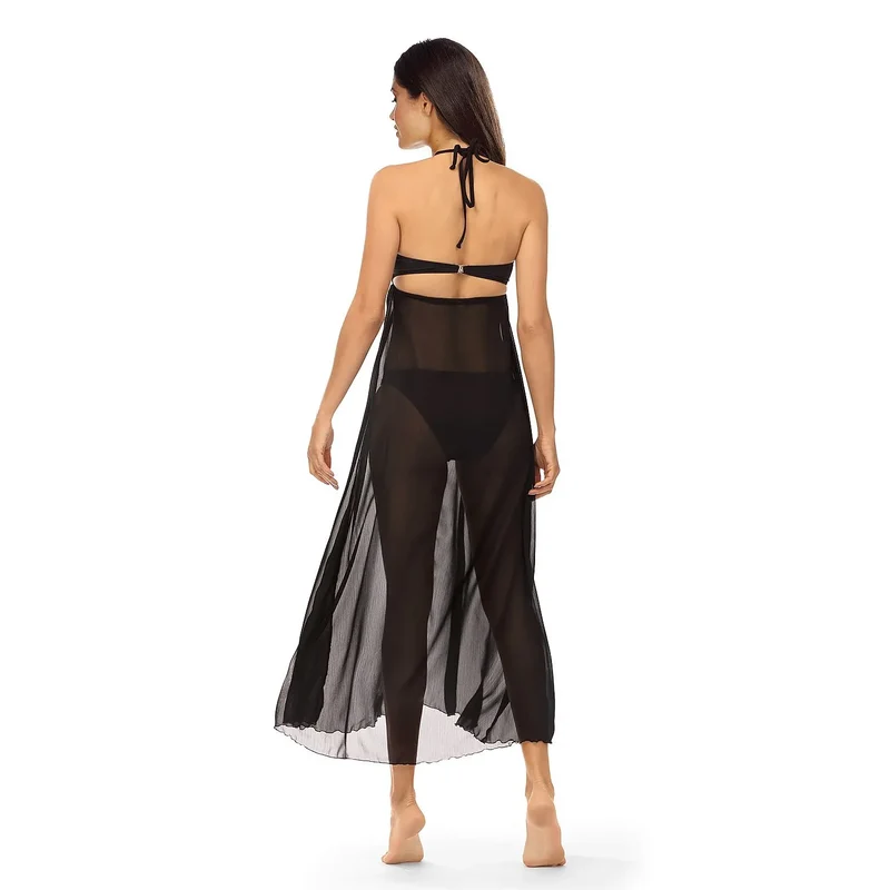 Robe de nuit longue transparente en tissu doux ajustée buste évasé couleurs noires élégance sensualité lingerie intime occasion spéciale
