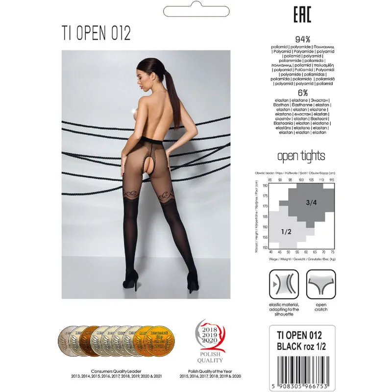 bas noirs ouverture cuisses femme moderne luxe confort vingt quarante deniers finition raffinée transparence polyamide elasthanne