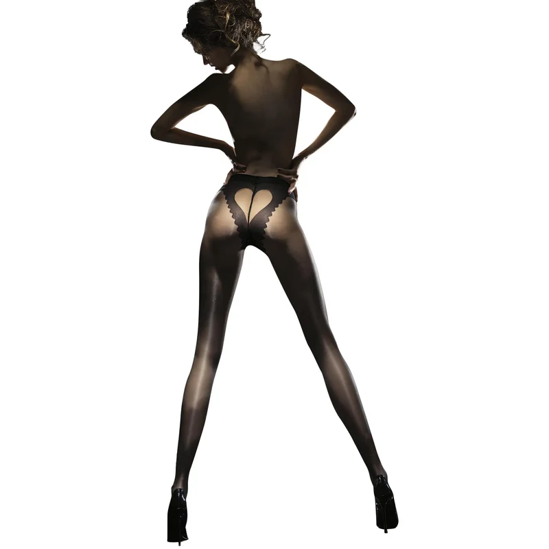 collants noirs grande qualité modèle coeur coutures plates confort absolu gousset coton brillance subtile silhouette sculptante tailles T2 T3 T4