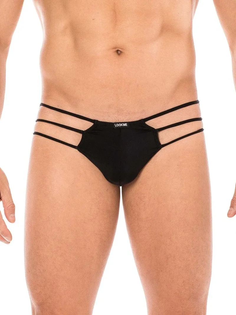 jock noir sexy trois cordes latérales effet toile araignée opaque ceinture transparente arrière maintien optimal ajustement polyamide élasthanne