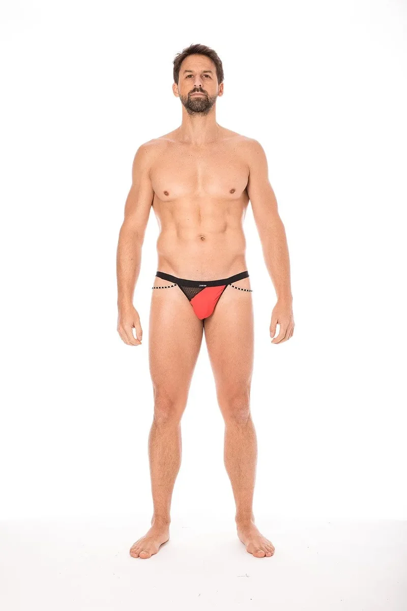 string homme sexy tendance confortable douceur seconde peau filet opacité cordelettes polyamide élasthanne collection urbaine branché charme
