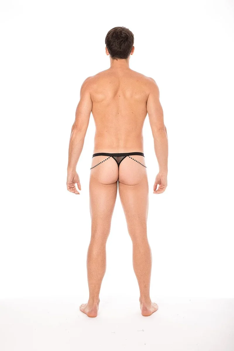 string filet homme blanc sexy confortable résille polyamide élasthanne extensible collection urban cordelettes ficelle audacieux séduction soirée