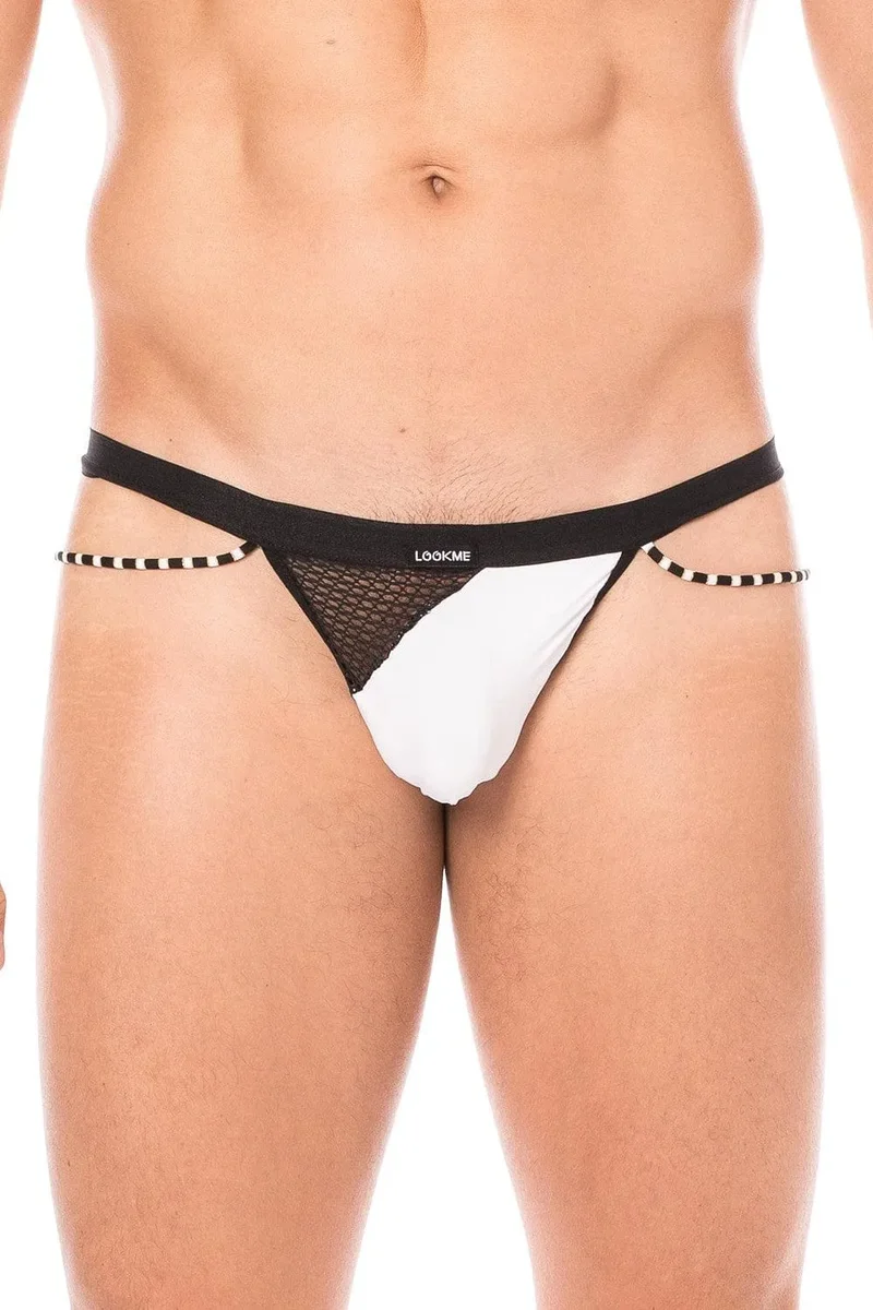 string filet homme blanc sexy confortable résille polyamide élasthanne extensible collection urban cordelettes ficelle audacieux séduction soirée