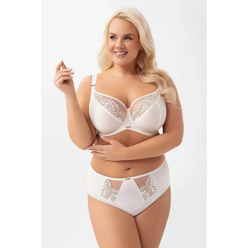 Soutien-gorge Gorsenia Lingerie soft model 216133 dentelle floral beige lingerie féminine confortable maintien stable