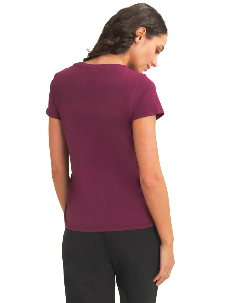 T-shirt Con Strass E Banda Logata Sulle Spalle Donna