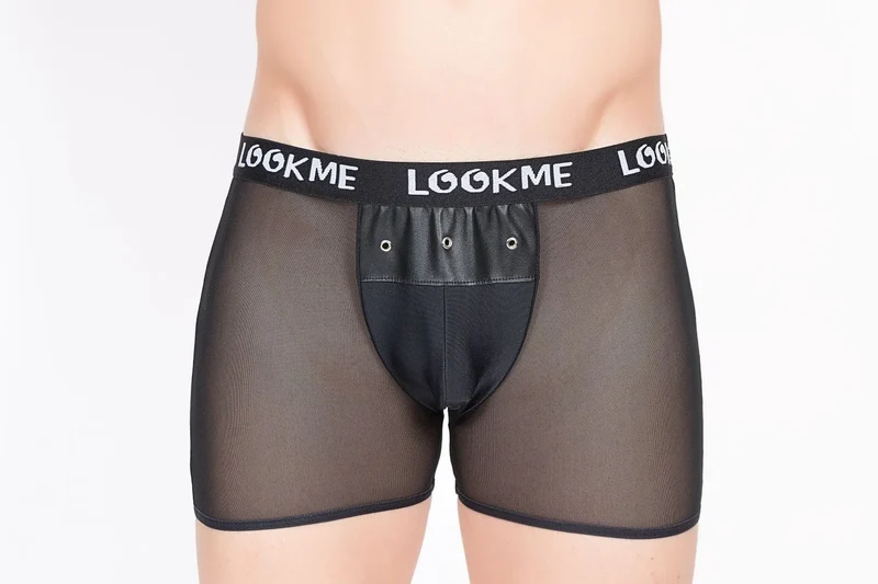 boxer noir ceinture élastique large inscription iconique rivets avant trois tissu polyester élasthanne extensibilité ajustement confortable moderne