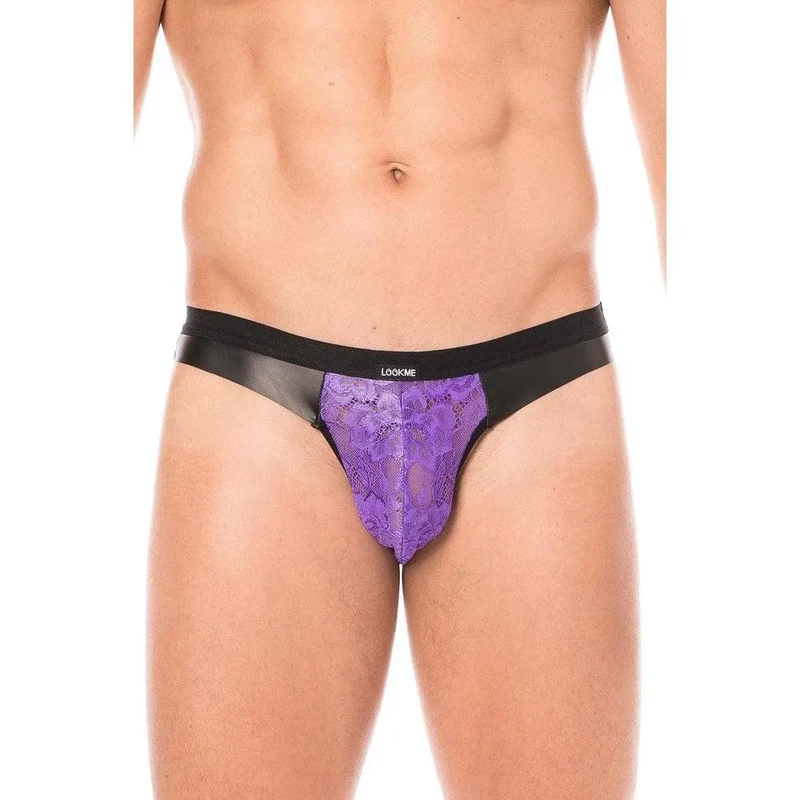 jock dentelle violet florale hommes maintien élastique bande arrière ceinture fine douceur extensible respirant sexy sophistiqué intime quotidien