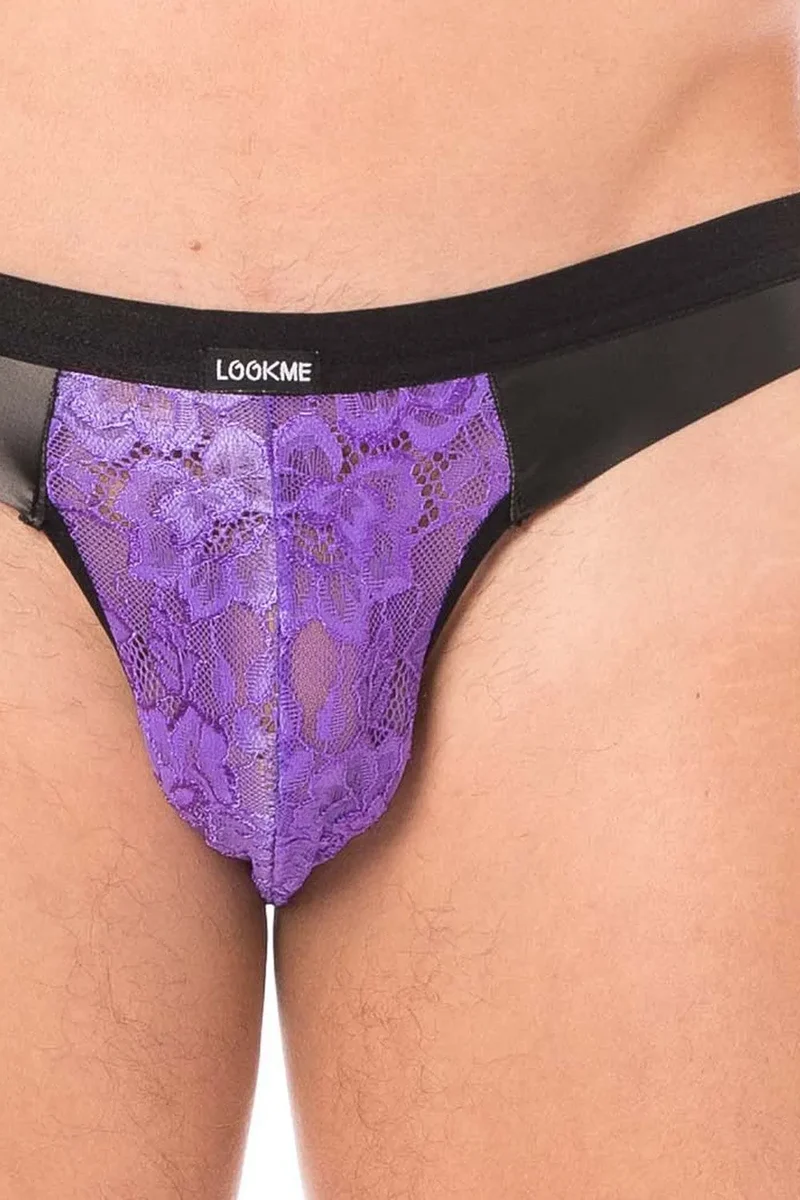 jock dentelle violet florale hommes maintien élastique bande arrière ceinture fine douceur extensible respirant sexy sophistiqué intime quotidien