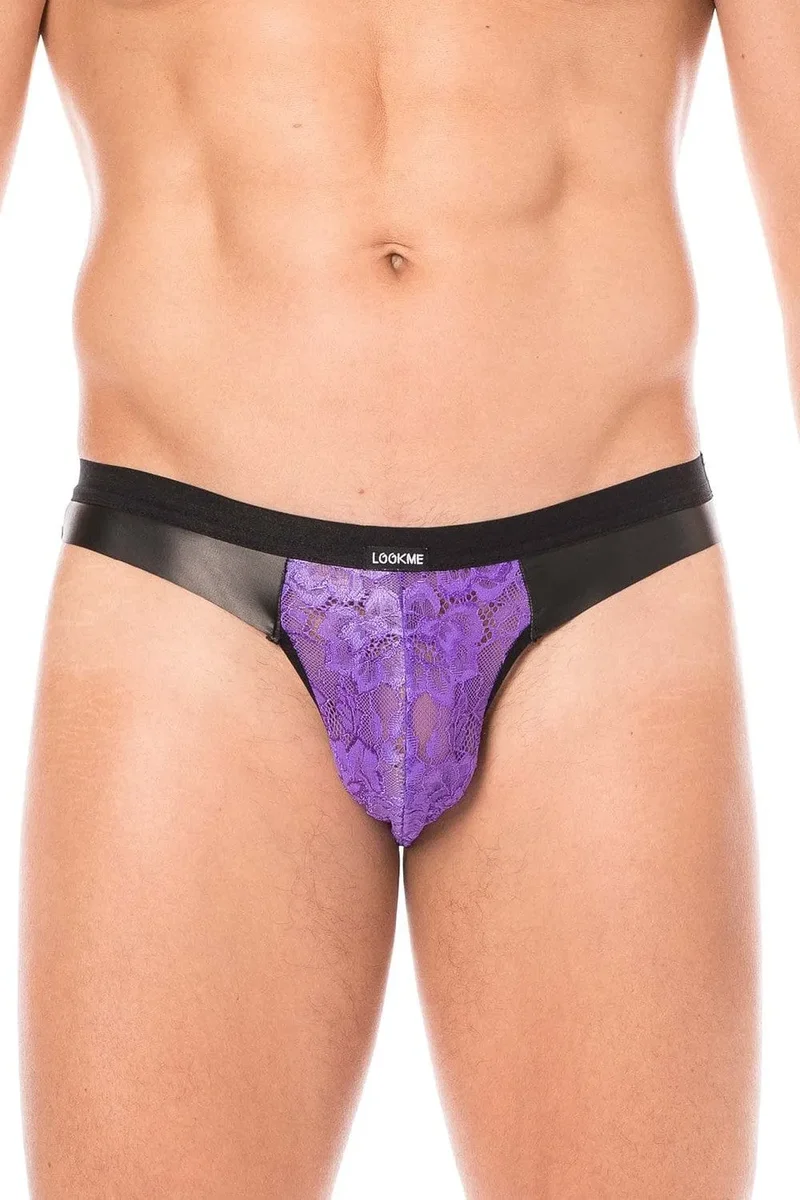 jock dentelle violet florale hommes maintien élastique bande arrière ceinture fine douceur extensible respirant sexy sophistiqué intime quotidien