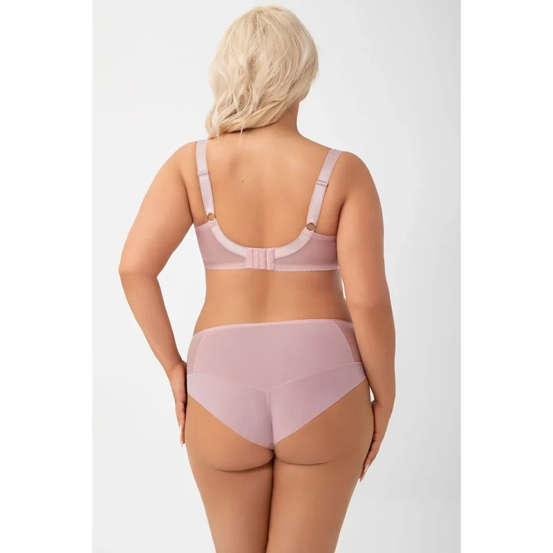 Culottes Gorsenia Lingerie élégantes confortables douces dentelle romantique rose clair coupe haute côtés couverts tulle doublé bande élastique