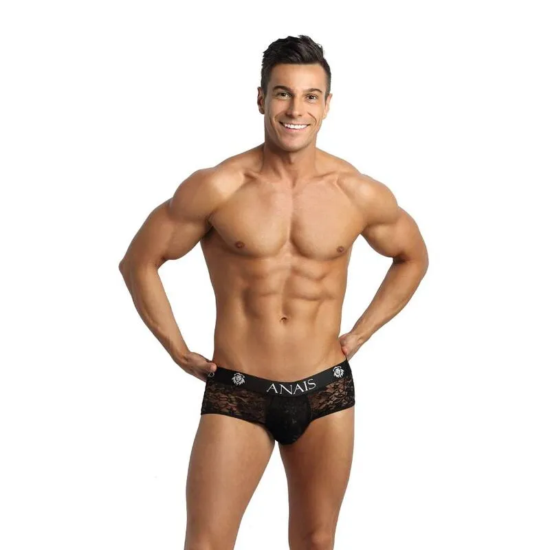 Slip bikini homme dentelle noire fesses ouvertes imprimé fleuri sexy audacieux élégant confortable polyester lycra fabrication européenne ajustement parfait séduction