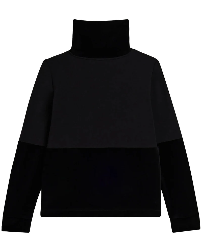 Felpa Con Fondo e Collo Alto In Velluto Donna