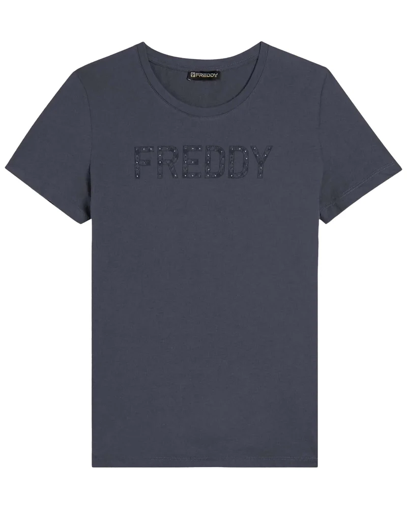 T-shirt Con Logo Frontale In Borchie Donna