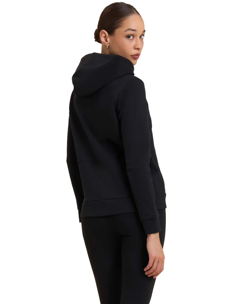 Felpa Full Zip Con Logo Perlato Donna