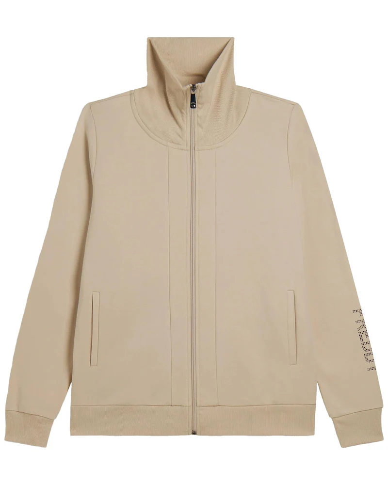 Felpa Con Zip E Collo Alto Risvoltabile Donna
