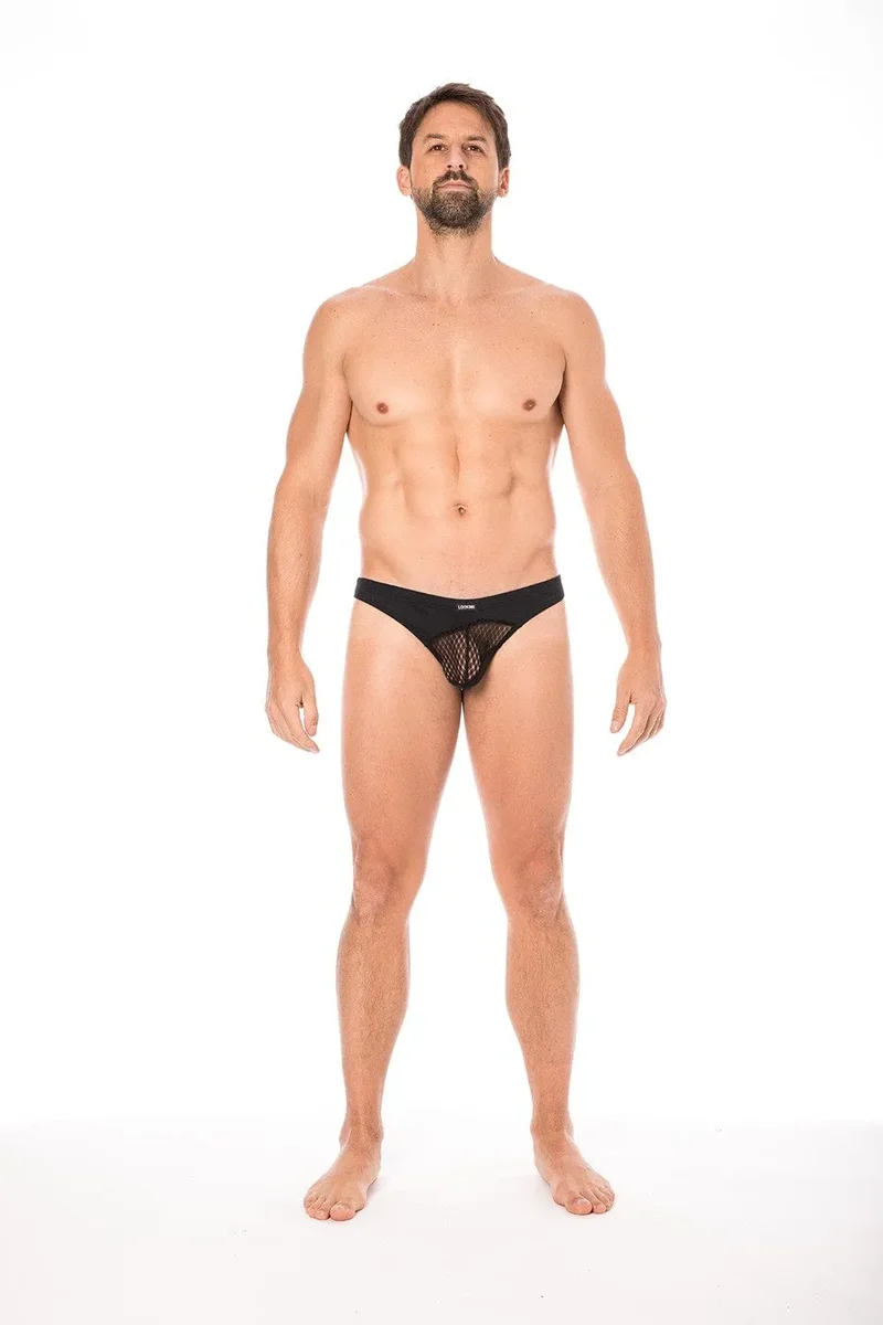 string noir transparent sexy séduisant élégant branché confortable doux extensible polyamide elasthanne fines rayures opaque maintien tenue