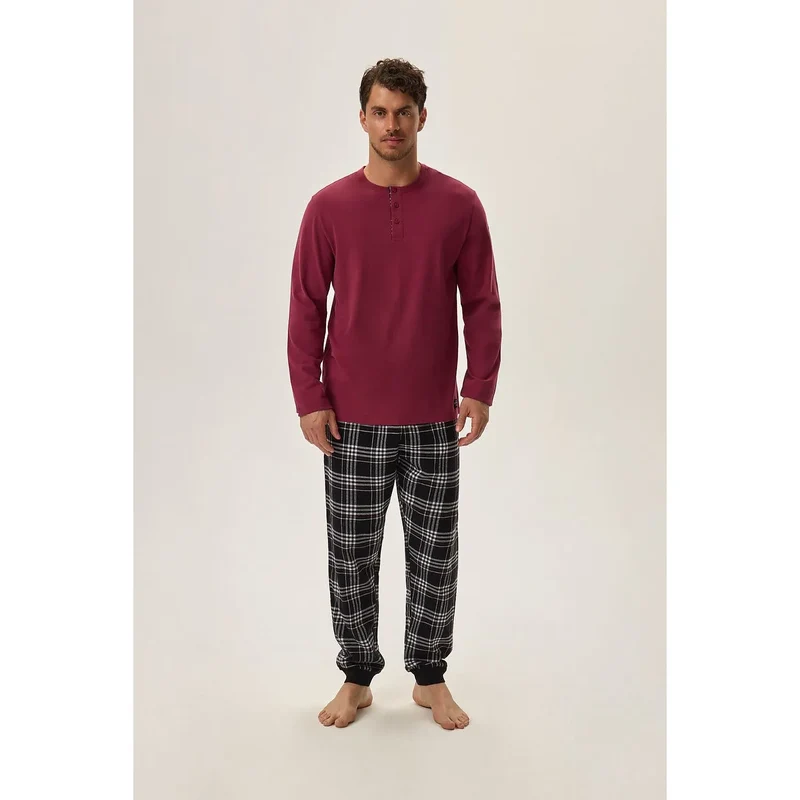 Pyjama Henderson 199744 loungewear coton doux confort intemporel pyjama homme pantalon carreaux élégance décontractée