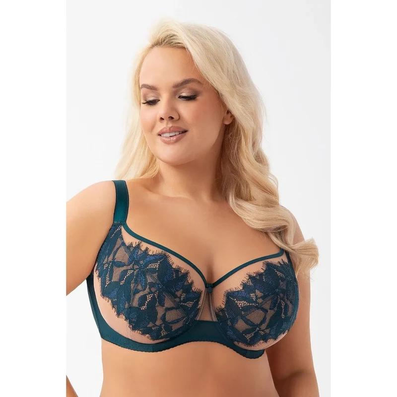 Soutien-gorge dentelle Gorsenia 219026 lingerie féminine élégance confort taille généreuse bretelles ajustables fermeture dos broderie subtile