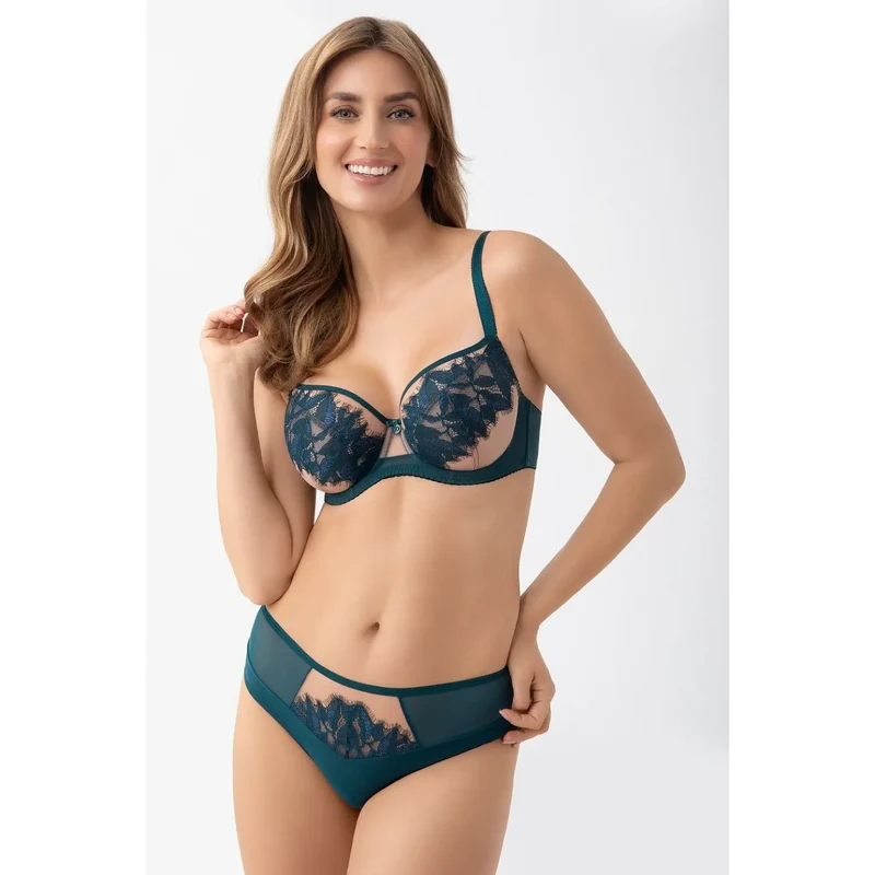 Soutien-gorge dentelle Gorsenia 219026 lingerie féminine élégance confort taille généreuse bretelles ajustables fermeture dos broderie subtile