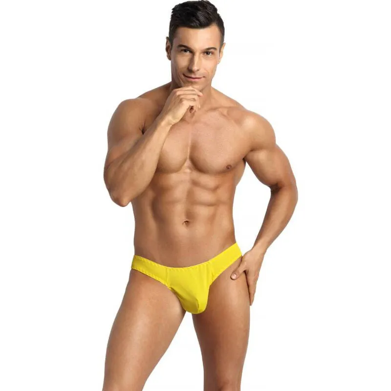 String masculin jaune modal confortable sexy maintien optimal polyamide élasthanne doux respirant élégant européen ajustable tailles S M L XL