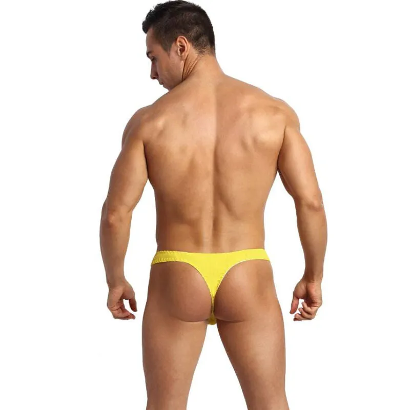 String masculin jaune modal confortable sexy maintien optimal polyamide élasthanne doux respirant élégant européen ajustable tailles S M L XL