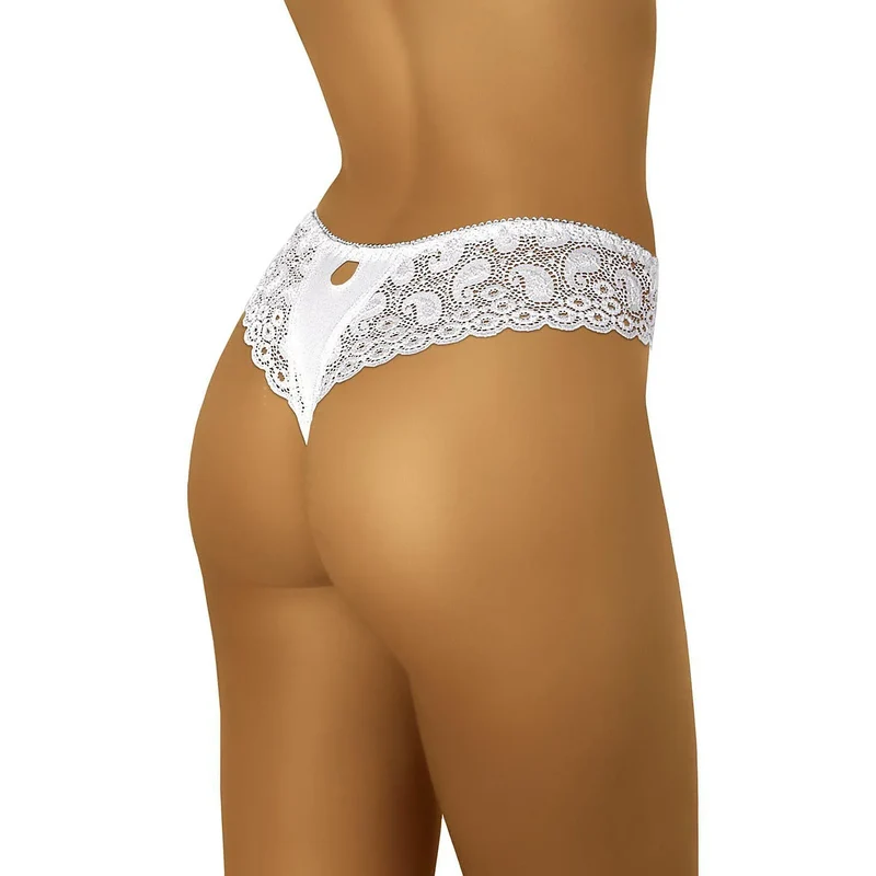 string Wolbar 156629 microfibre dentelle blanc confortable invisible taille basse dos découpé sophistiqué durable coutures fines