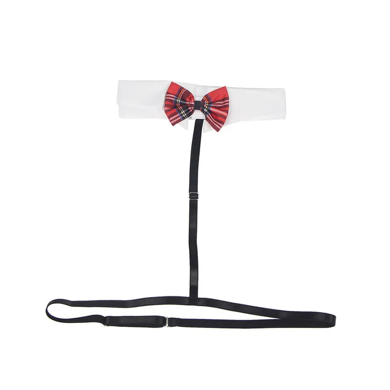 costume étudiante sexy dentelle damier polyester élasthanne soutien gorge culotte volants collier inclus moulant ajustable confortable femme séduisant
