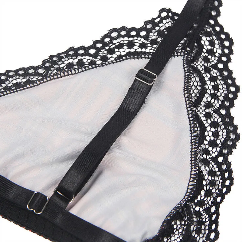 costume étudiante sexy dentelle damier polyester élasthanne soutien gorge culotte volants collier inclus moulant ajustable confortable femme séduisant